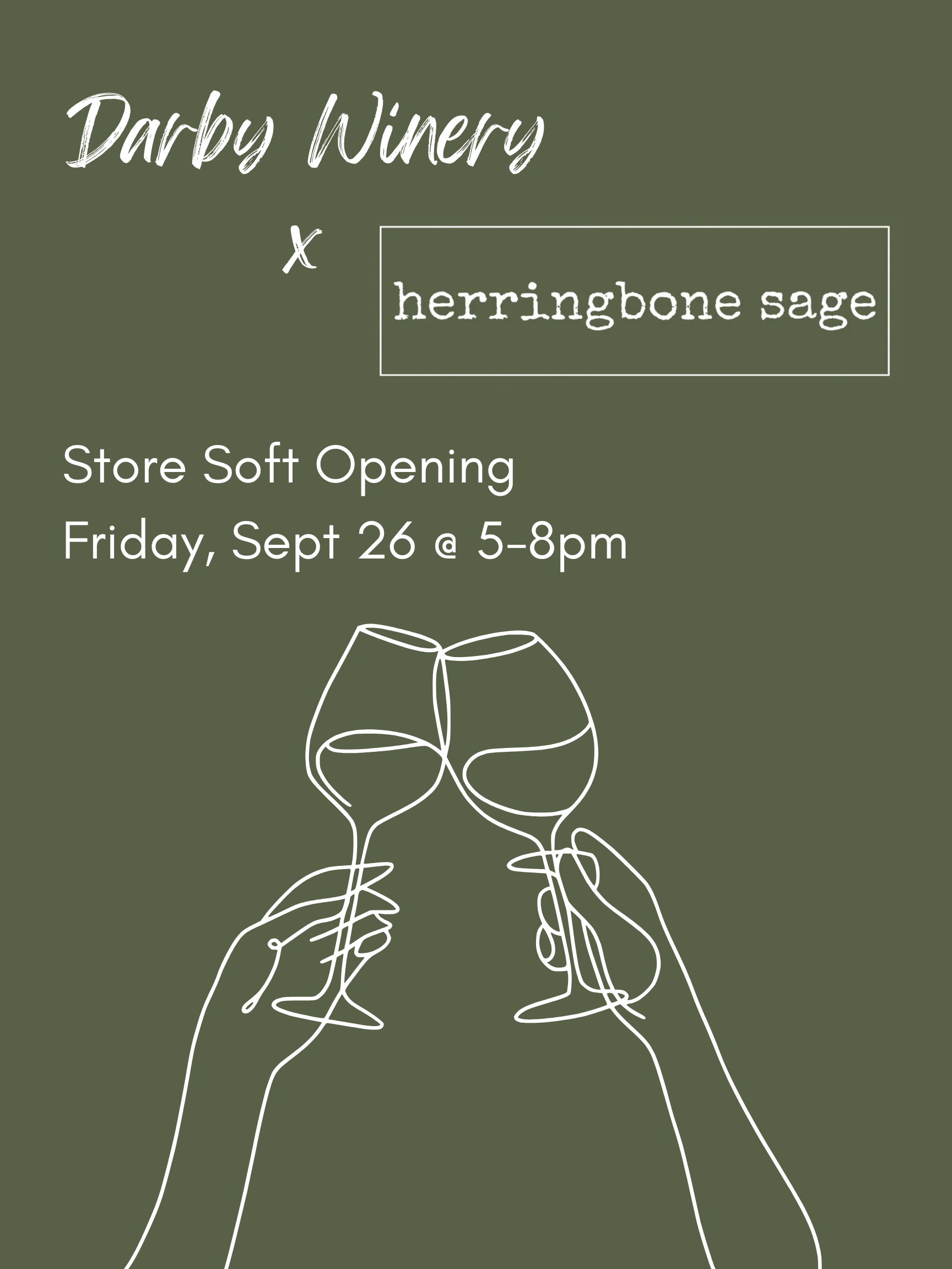 Darby Winery Pouring at Herringbone Sage Soft Opening