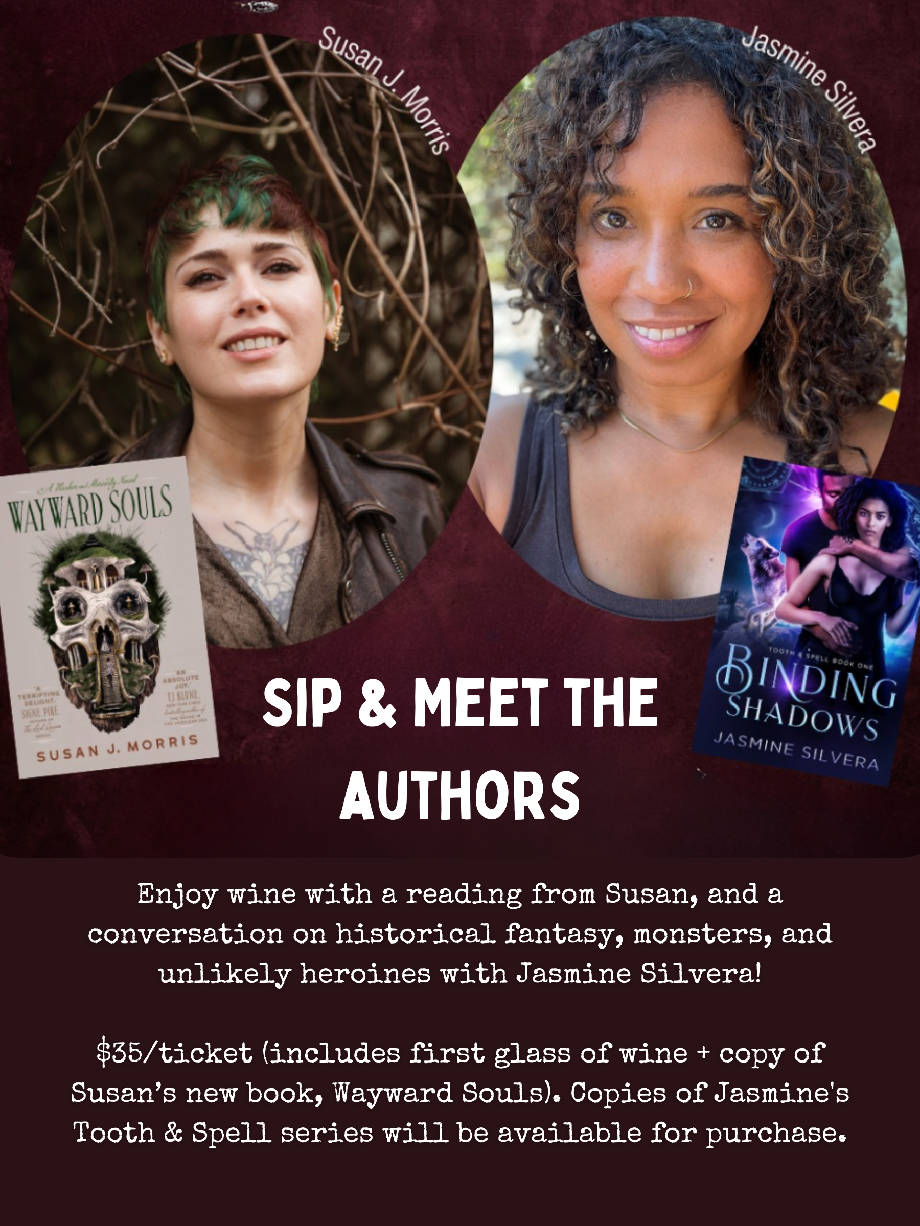 Sip & Meet the Authors: Susan J. Morris + Jasmine Silvera